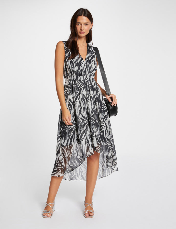 Robe longue cintrée imprimée