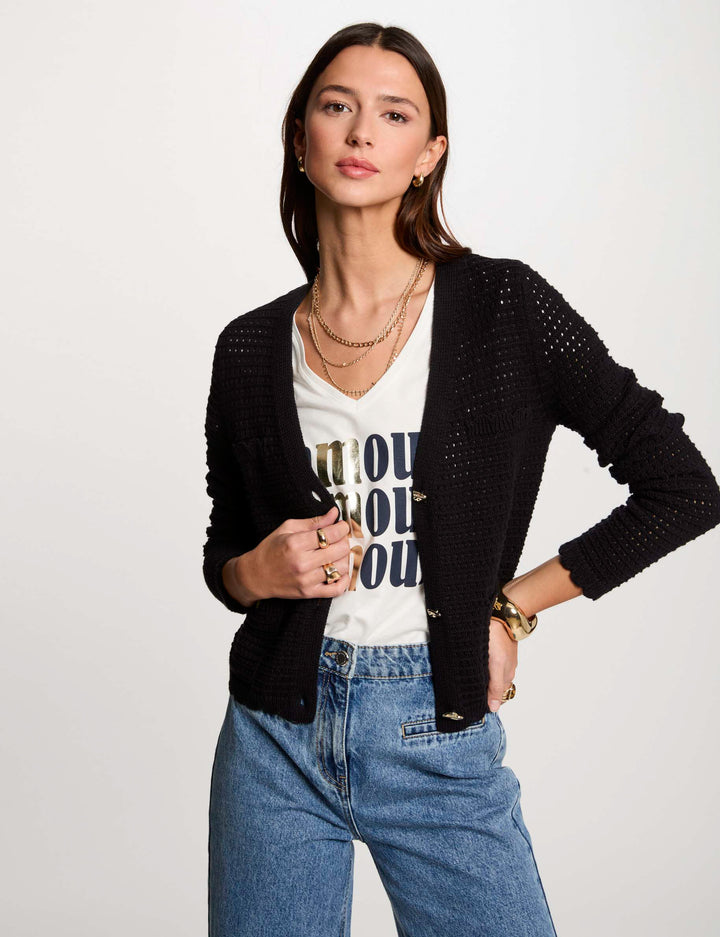 Gilet manches longues ajouré