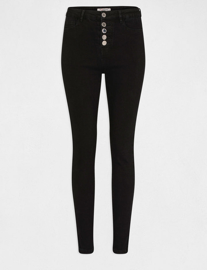 Jeans skinny taille standard boutonné