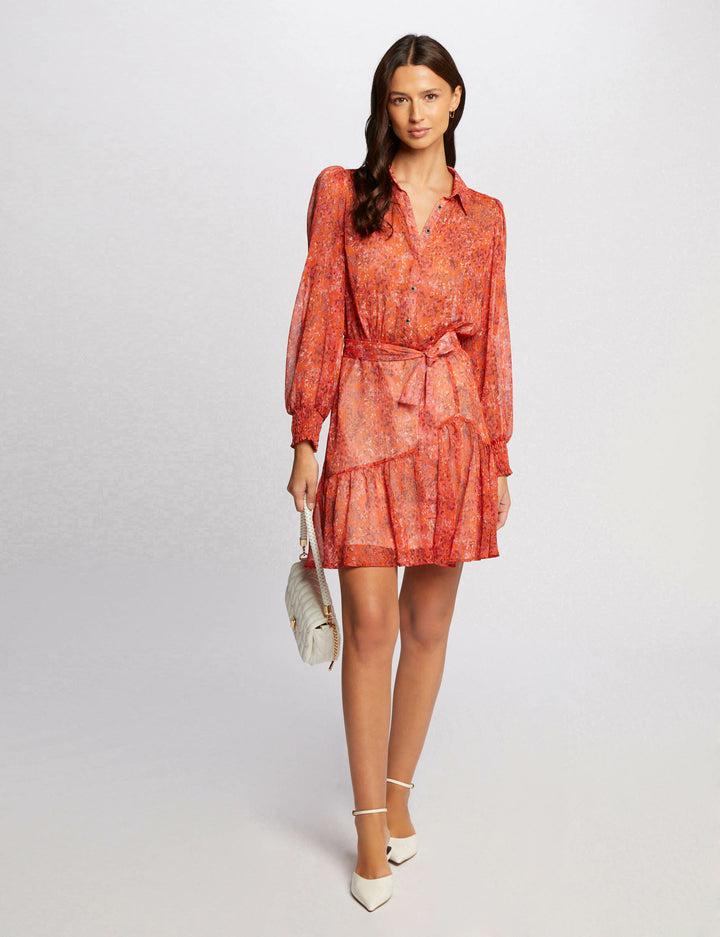 Robe courte droite imprimée