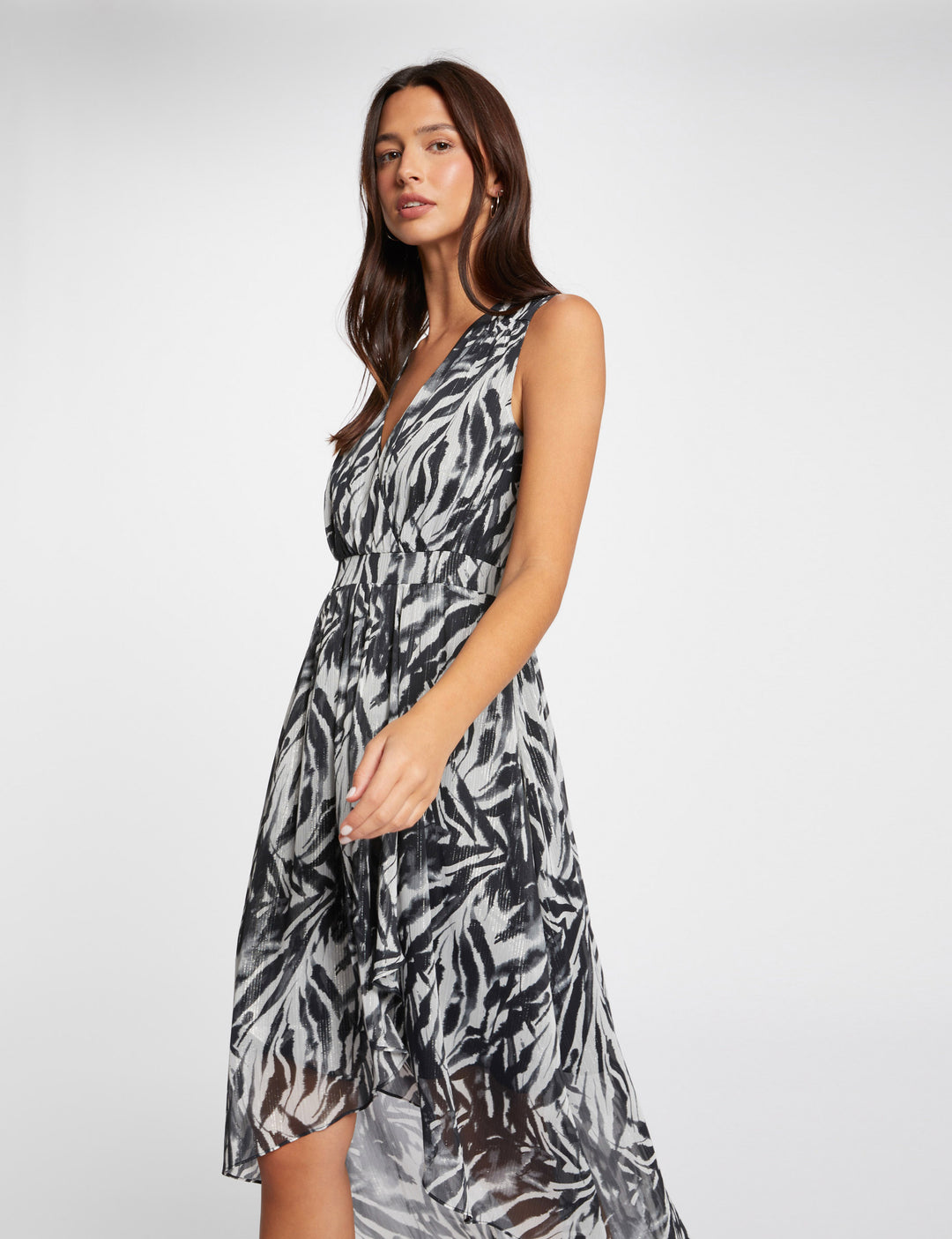 Robe longue cintrée imprimée