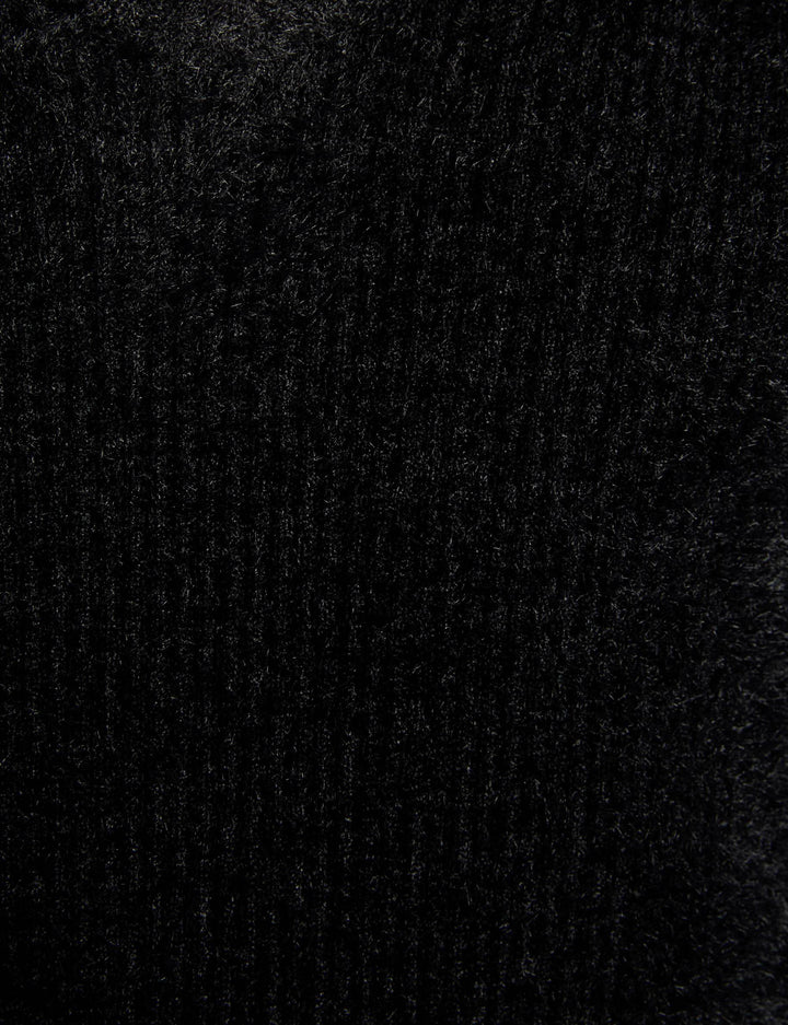 Pull manches longues maille duveteuse