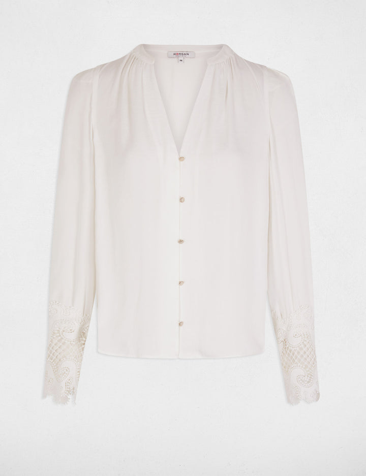 Chemise manches longues satin