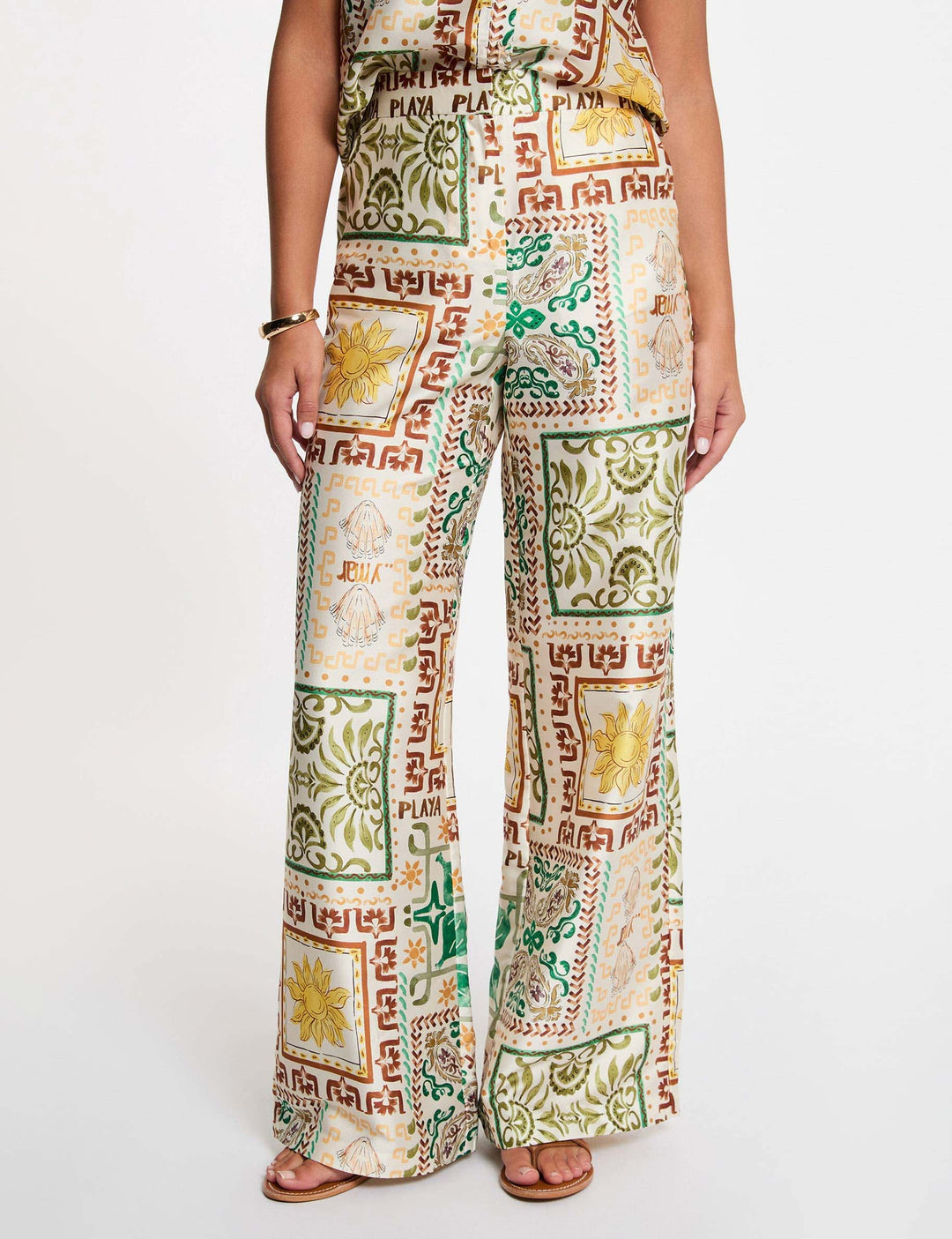 Pantalon large taille haute
