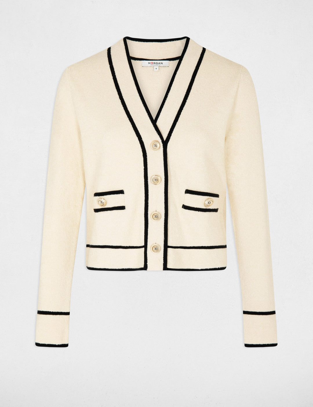Gilet boutonné à  bandes contrastantes