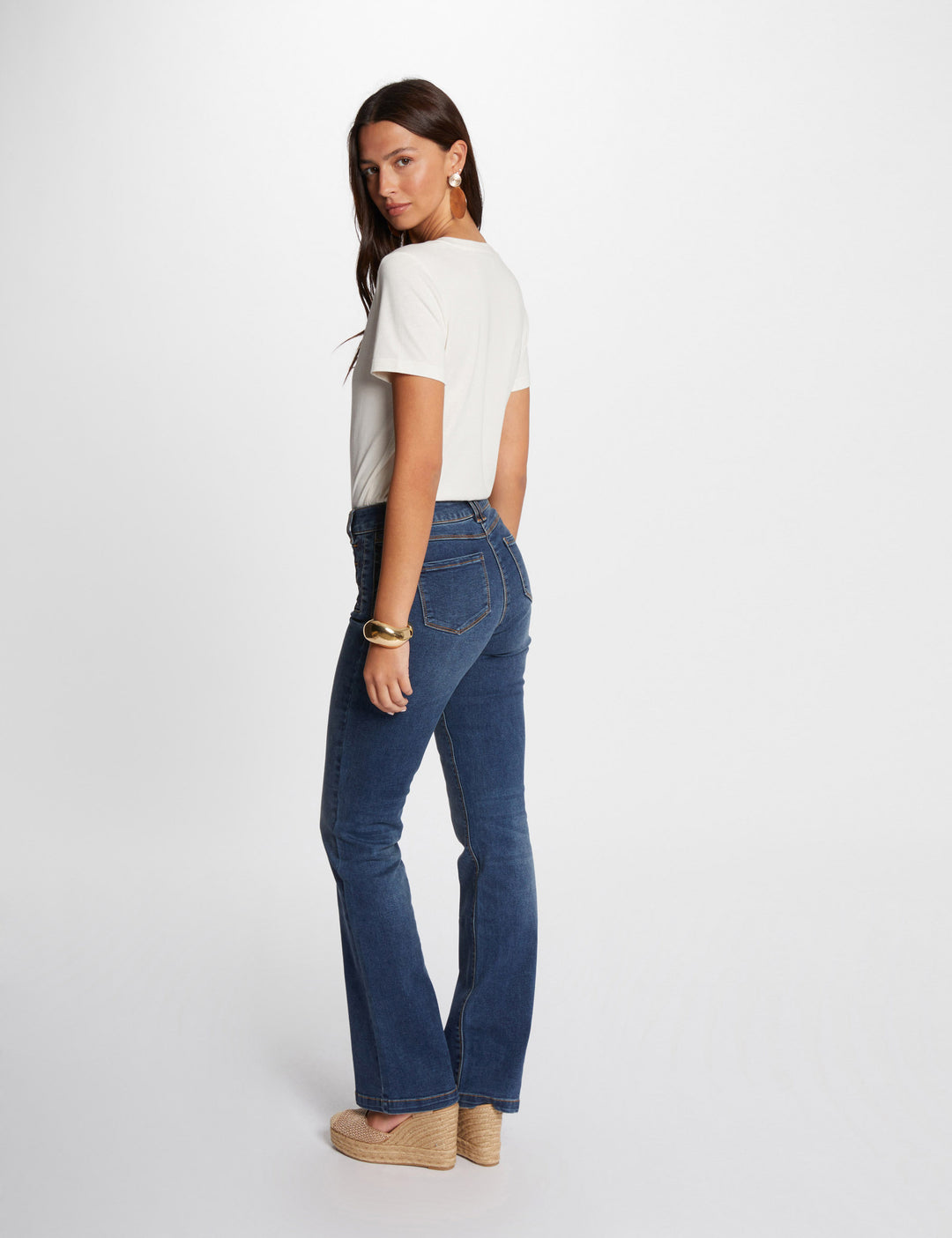 Jeans flare à  pont
