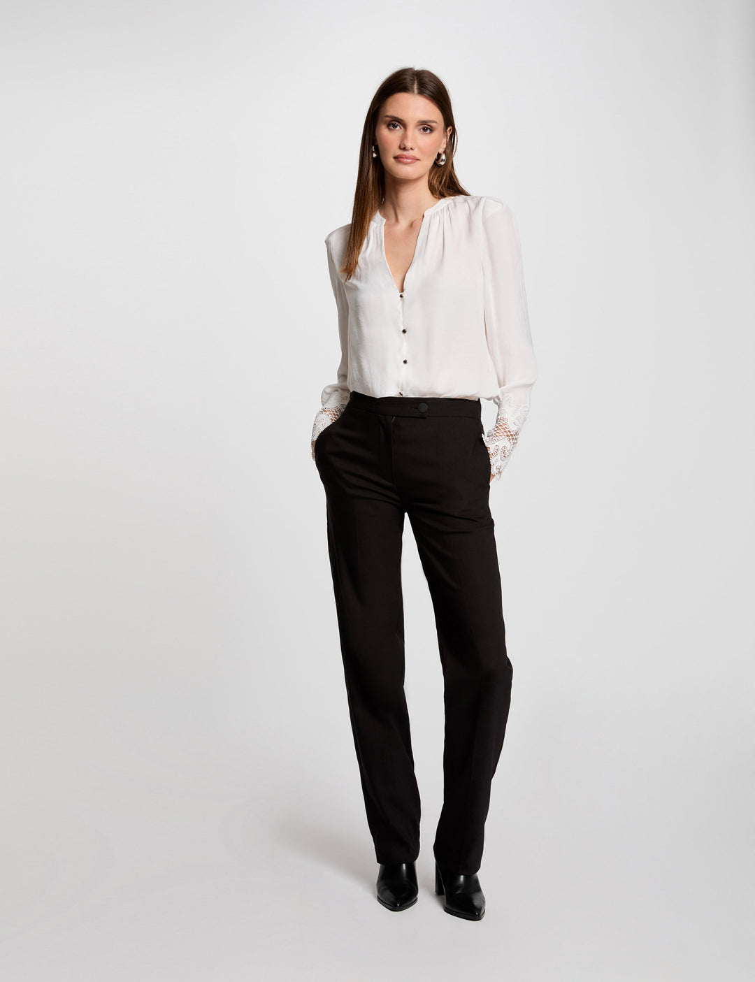 Chemise manches longues satin
