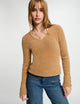 Pull manches longues maille duveteuse