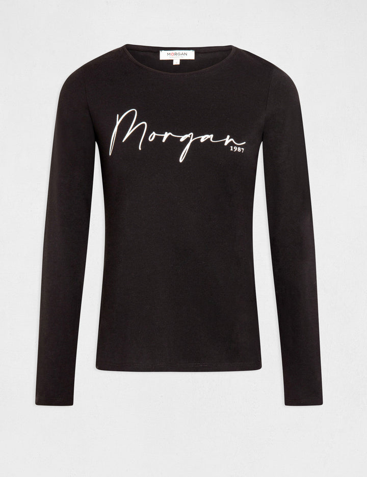 T-shirt manches longues à  inscription