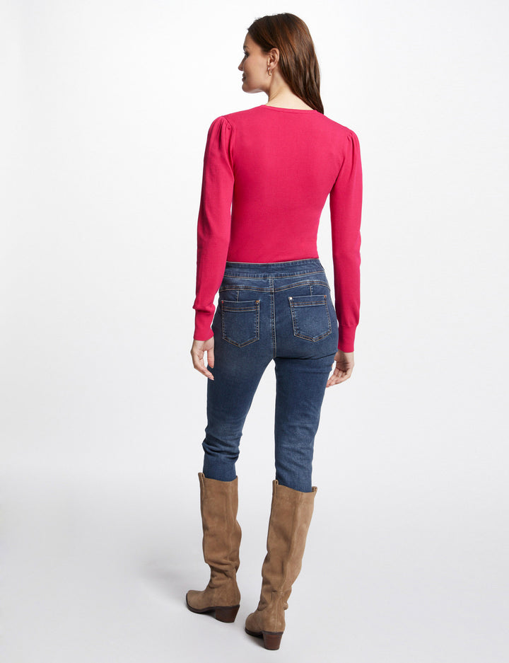 Pull col en V détail zippé