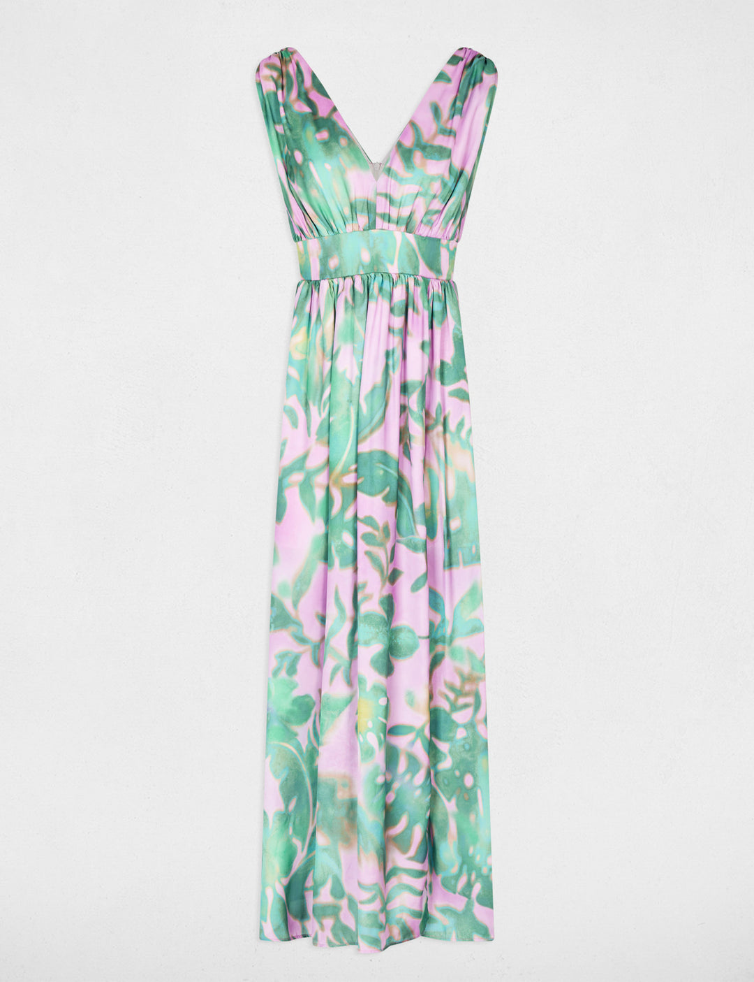 Robe longue col v