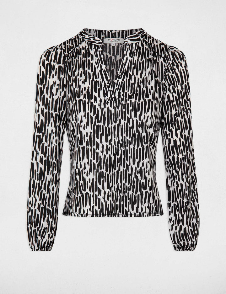 T-shirt manches longues imprimé abstrait