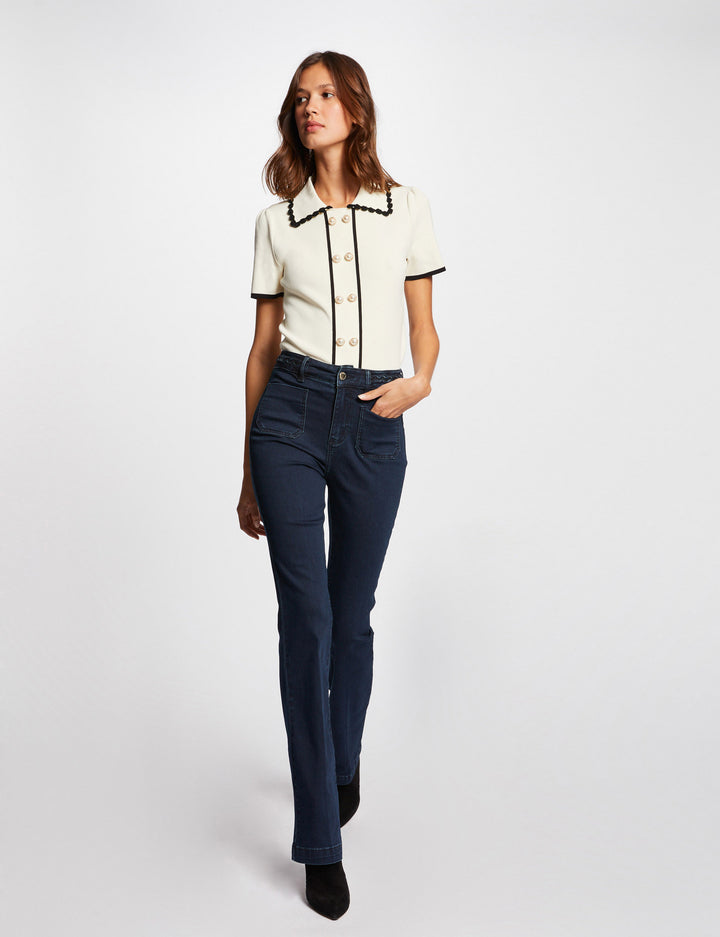 Jeans bootcut avec détails tressés