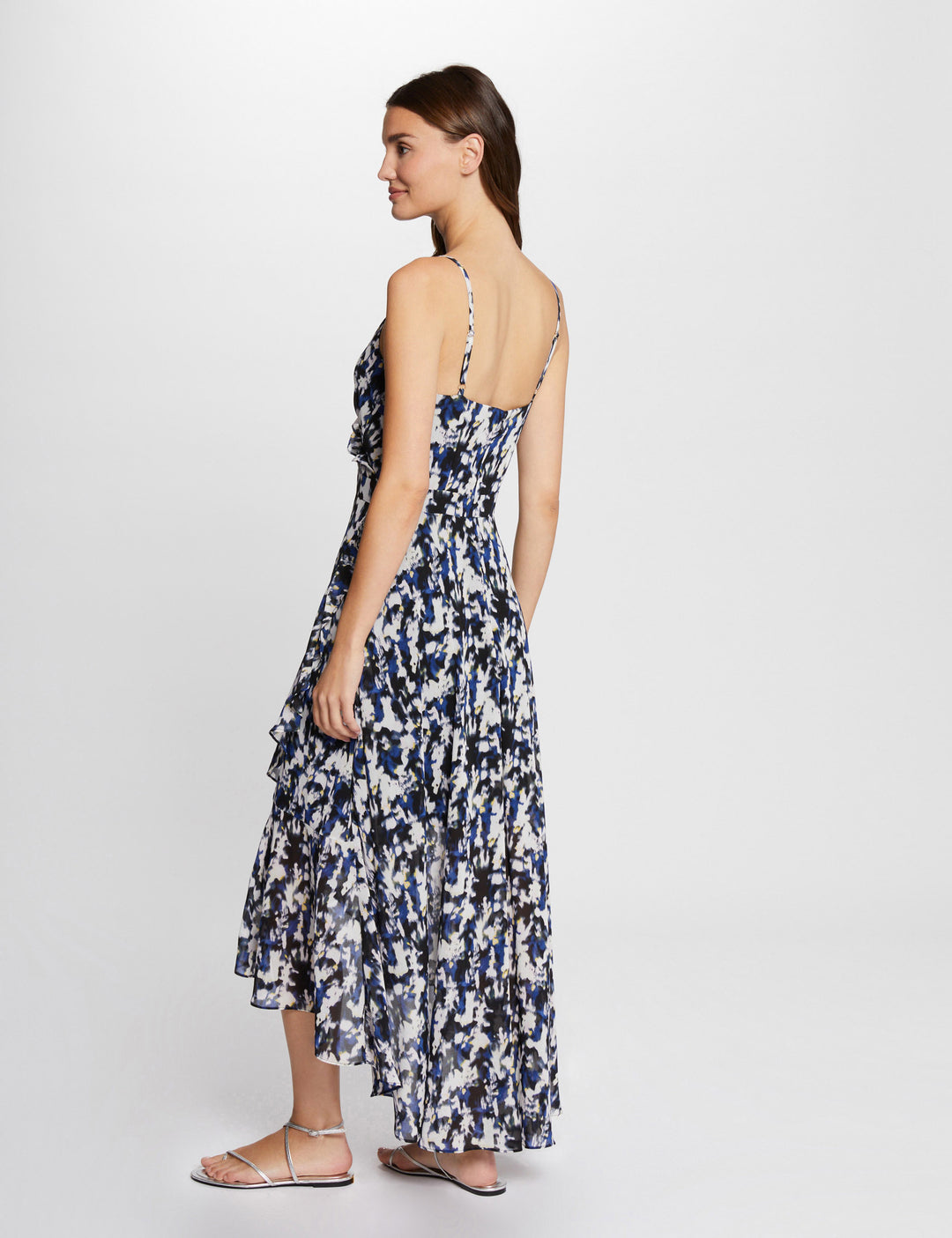 Robe longue à  volants imprimée