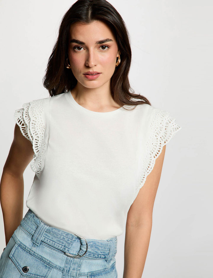 T-shirt manches dentelle