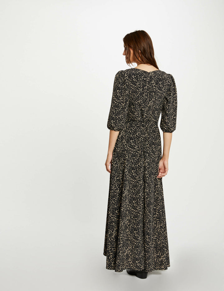 Robe longue portefeuille imprimée