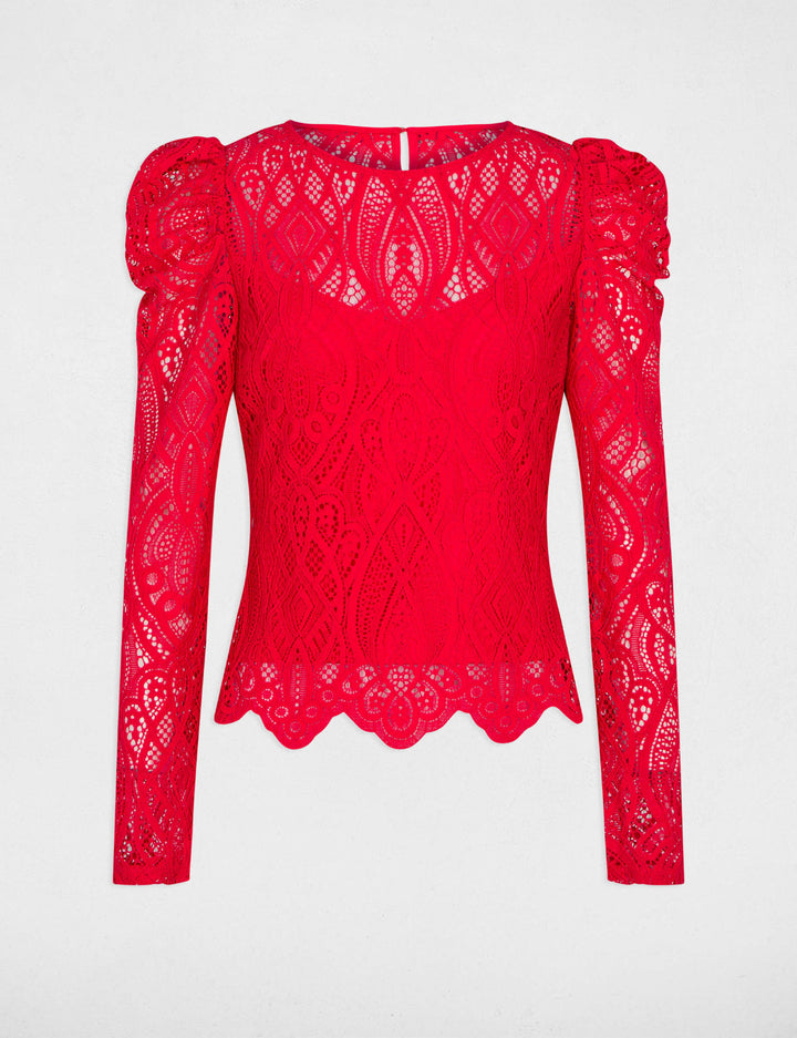 T-shirt manches longues à  dentelle
