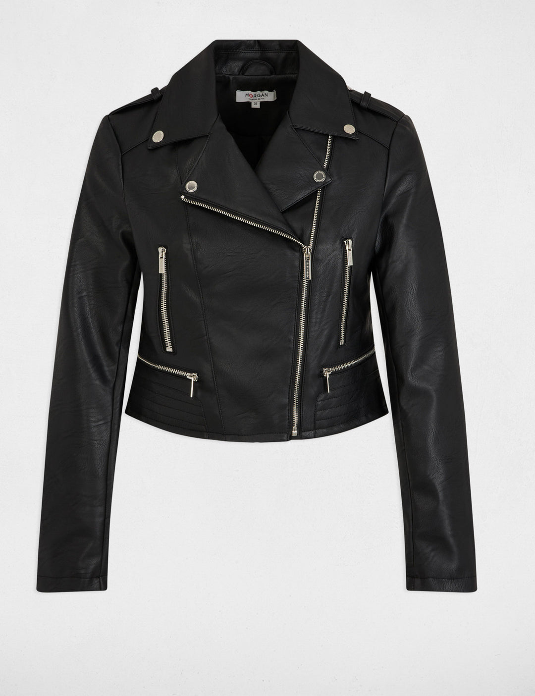 Blouson droit avec col cranté à  revers