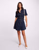 Robe courte patineuse en jean