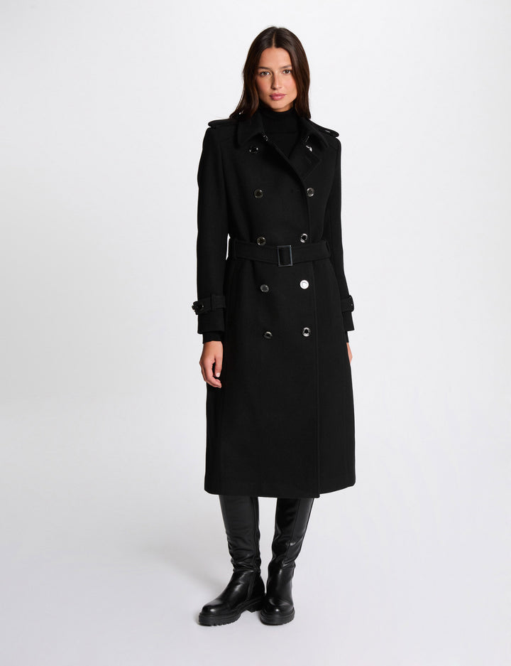 Manteau long ceinturé