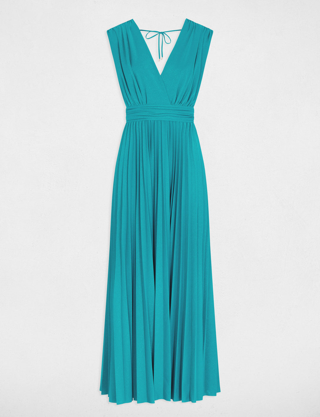 Robe longue évasée plissée