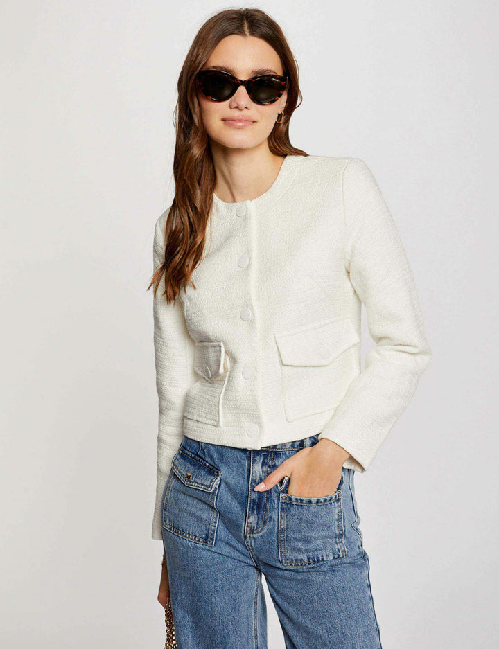 Veste courte boutonnée tweed
