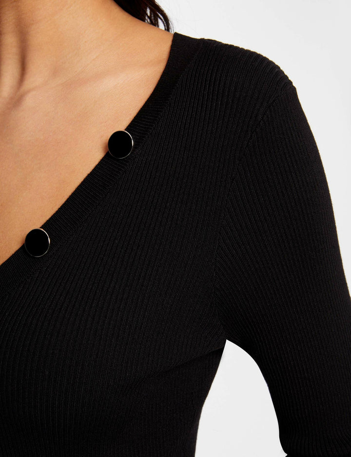 Pull manches longues avec boutons