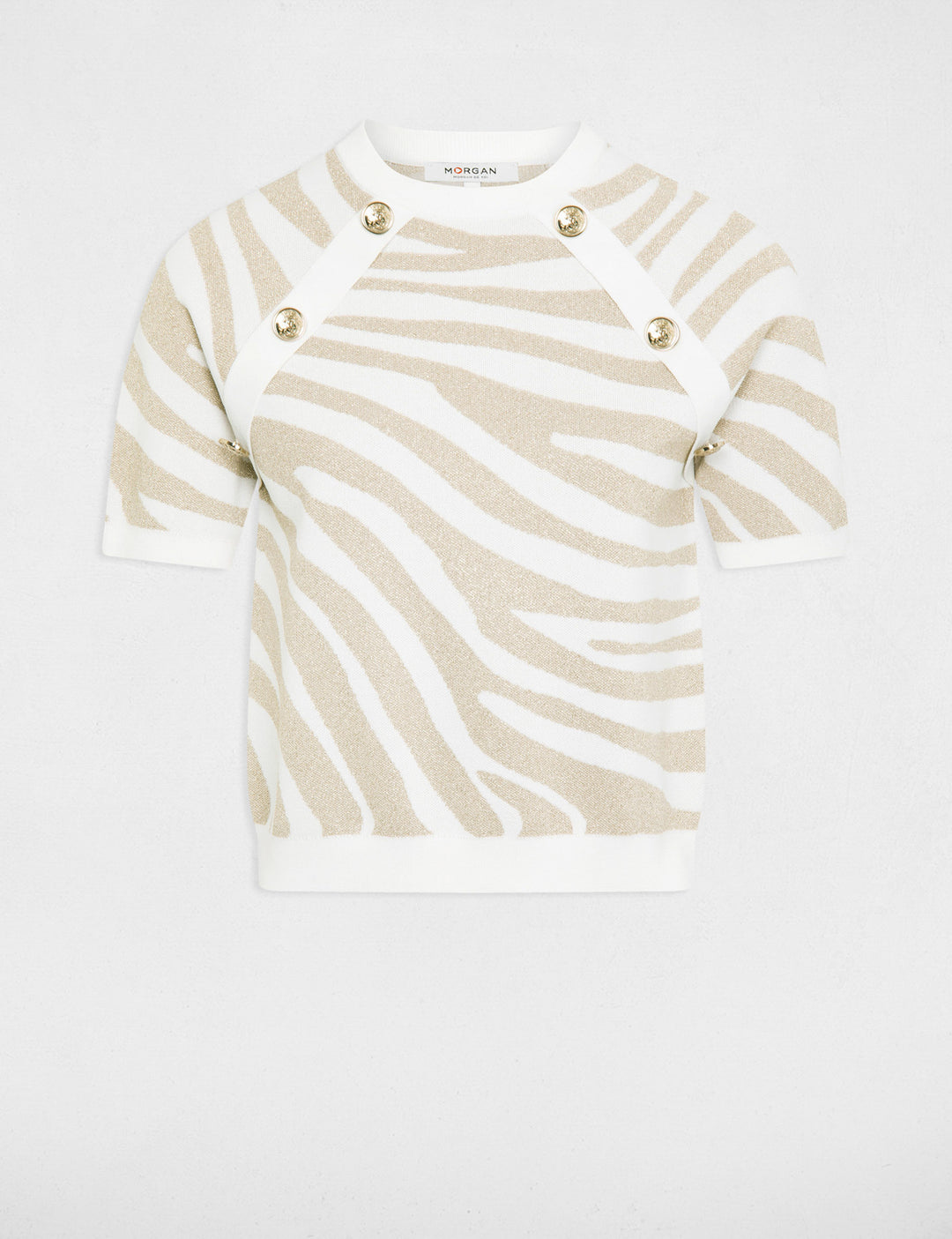 Pull col rond imprimé