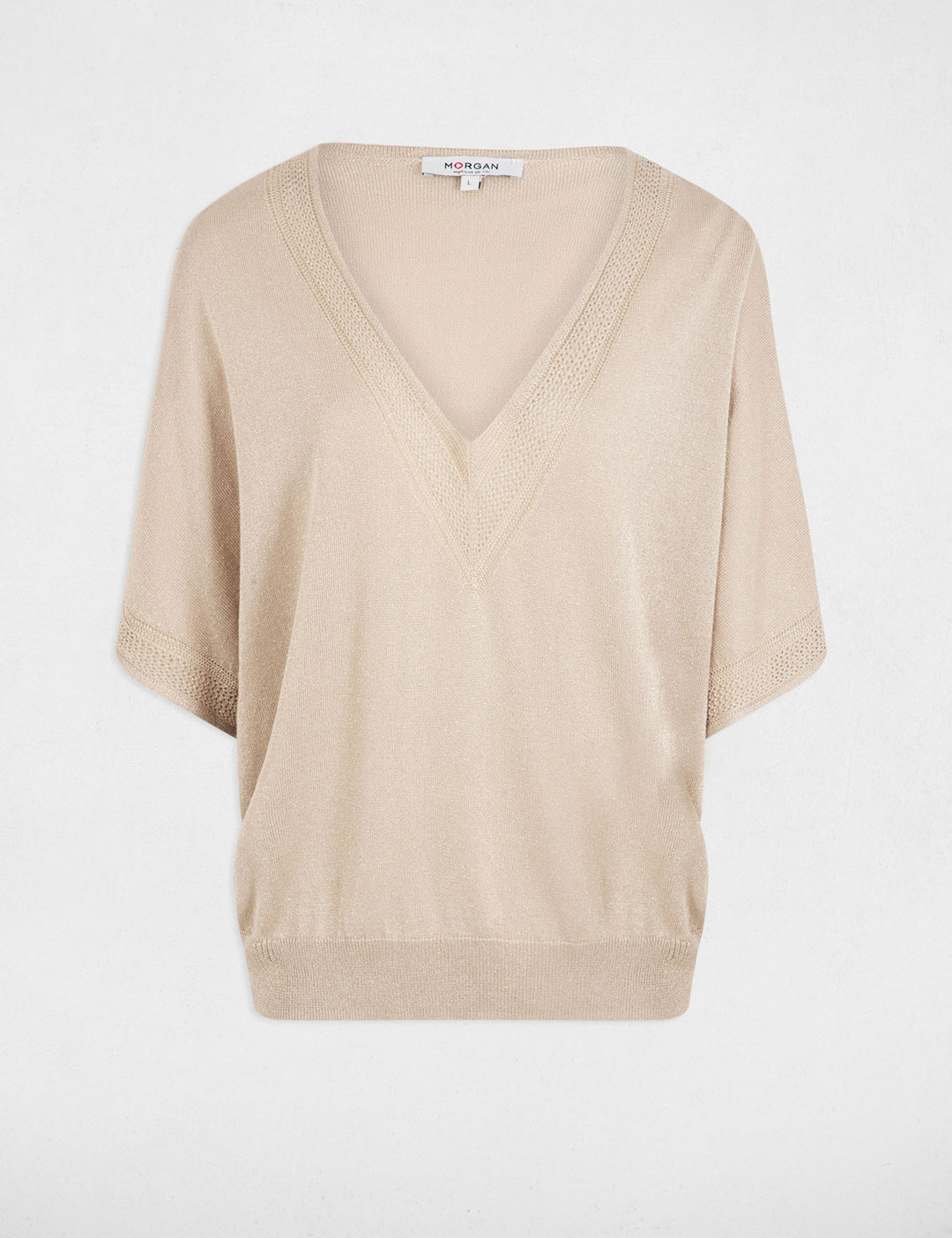 Pull col en V manches courtes