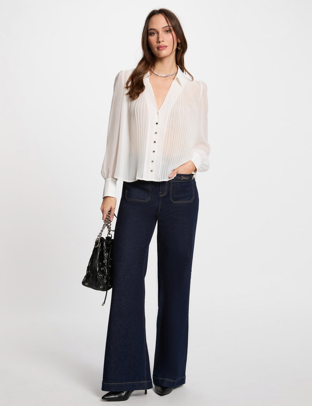Chemise manches longues plis