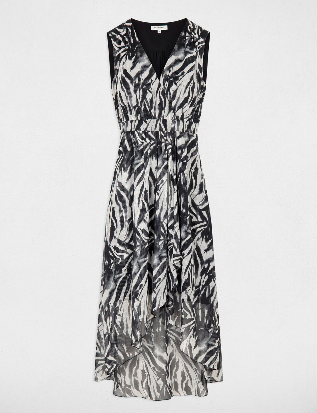 Robe longue cintrée imprimée