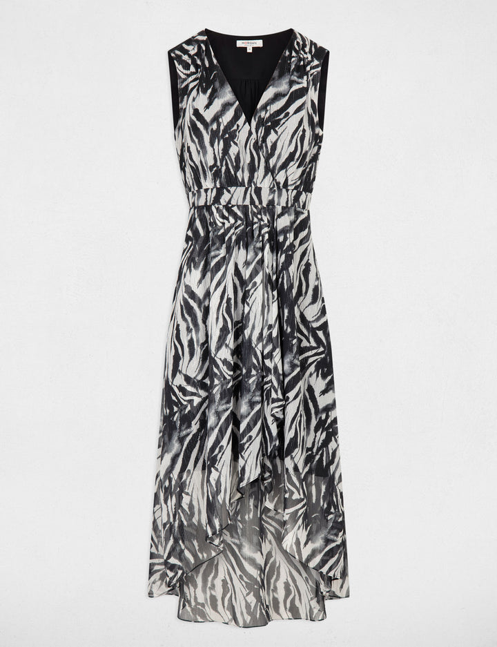 Robe longue cintrée imprimée