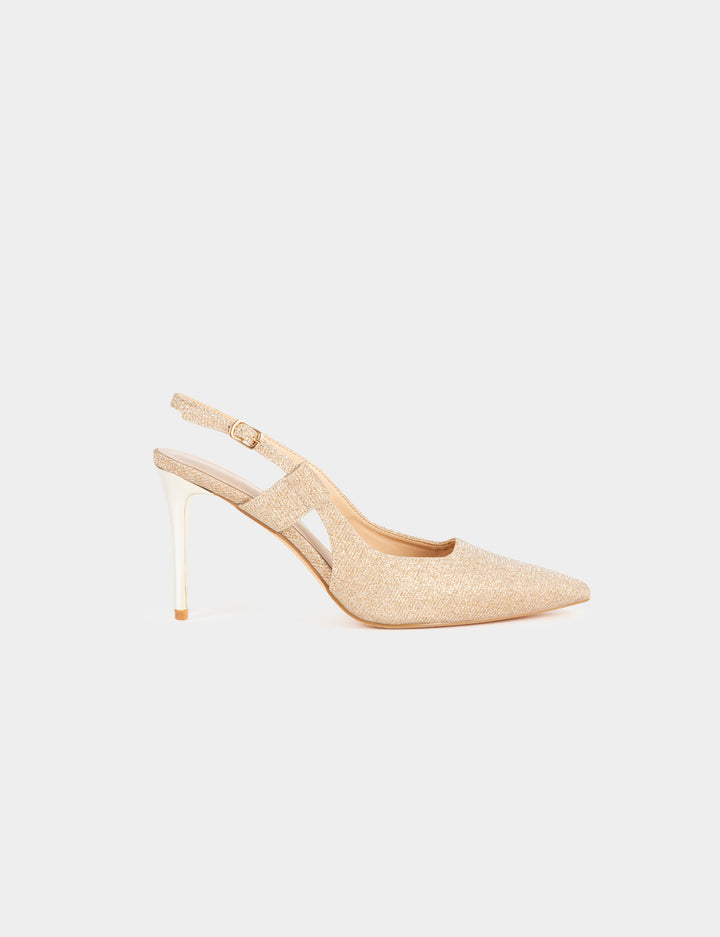 Sandales slingback aspect métallisé