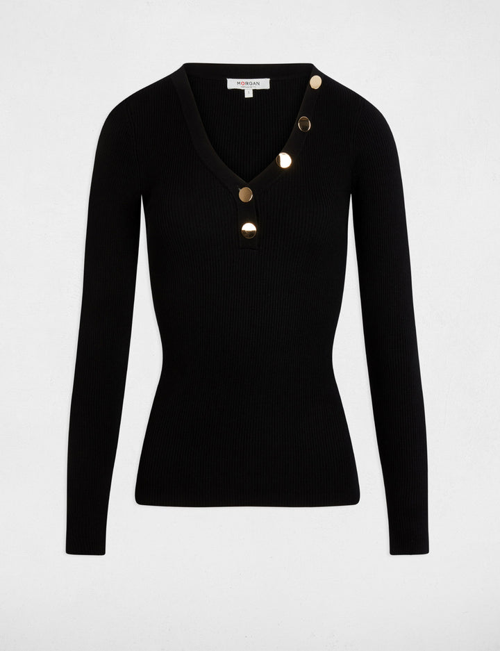Pull manches longues boutons