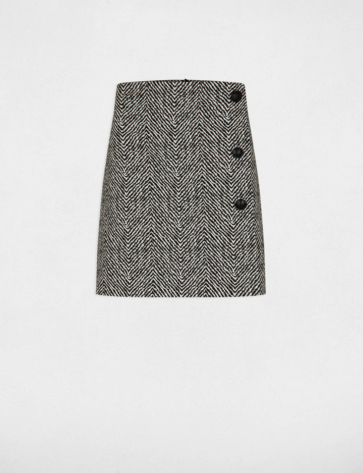 Jupe courte imprimé chevron