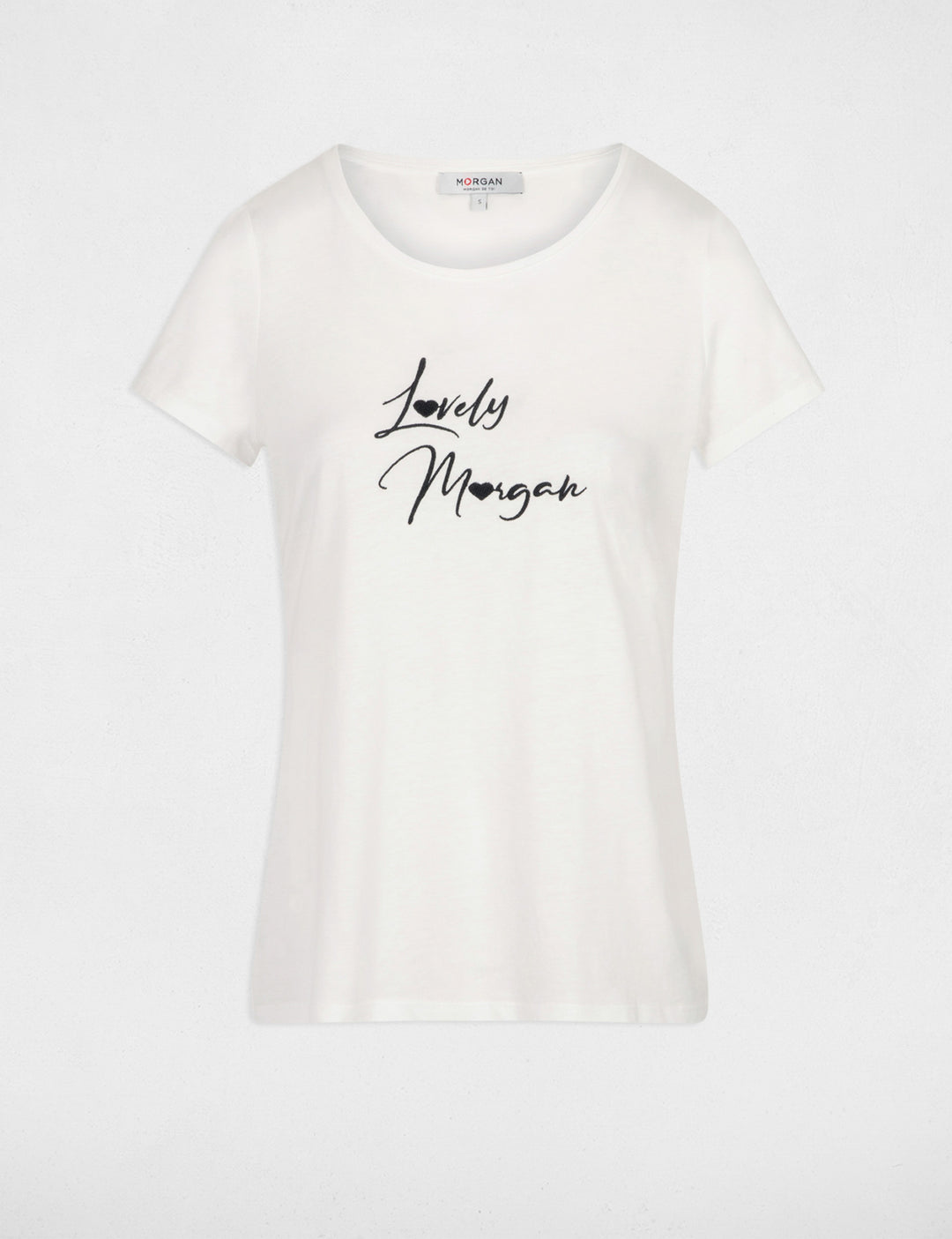 T-shirt à  inscription brodée