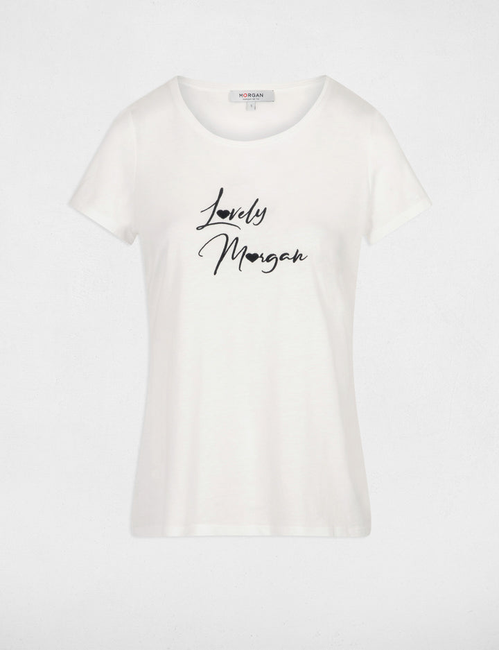 T-shirt à  inscription brodée