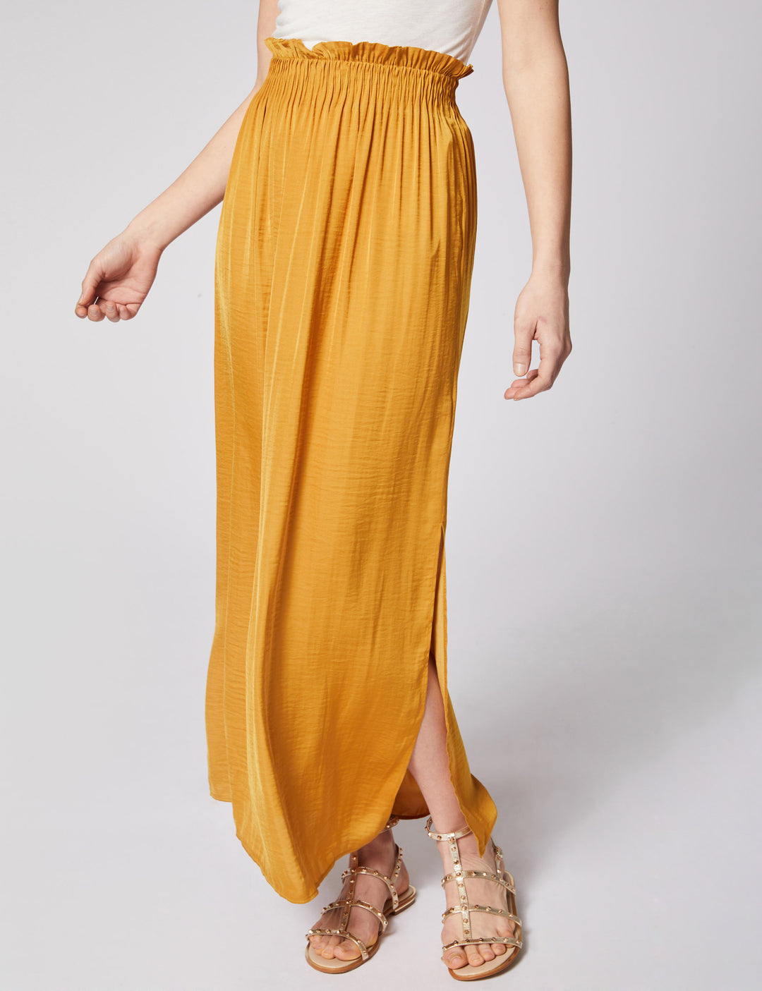 Jupe longue fluide taille élastiquée