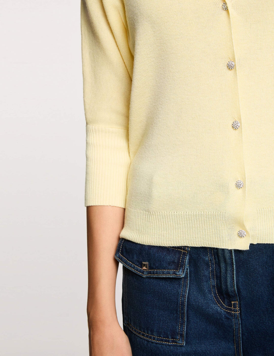 Gilet col en V manches longues