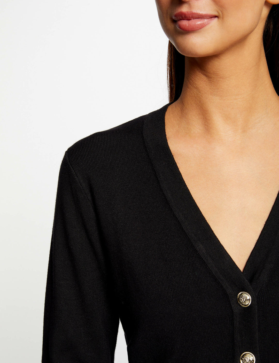 Gilet col en V manches longues