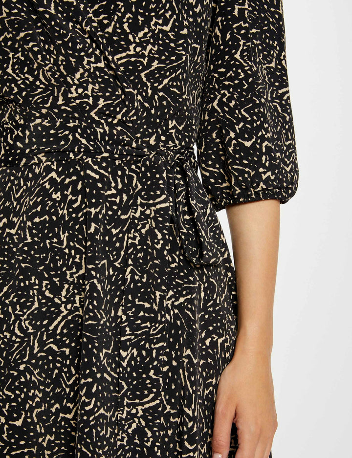 Robe longue portefeuille imprimée