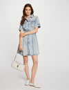 Robe courte patineuse en jean