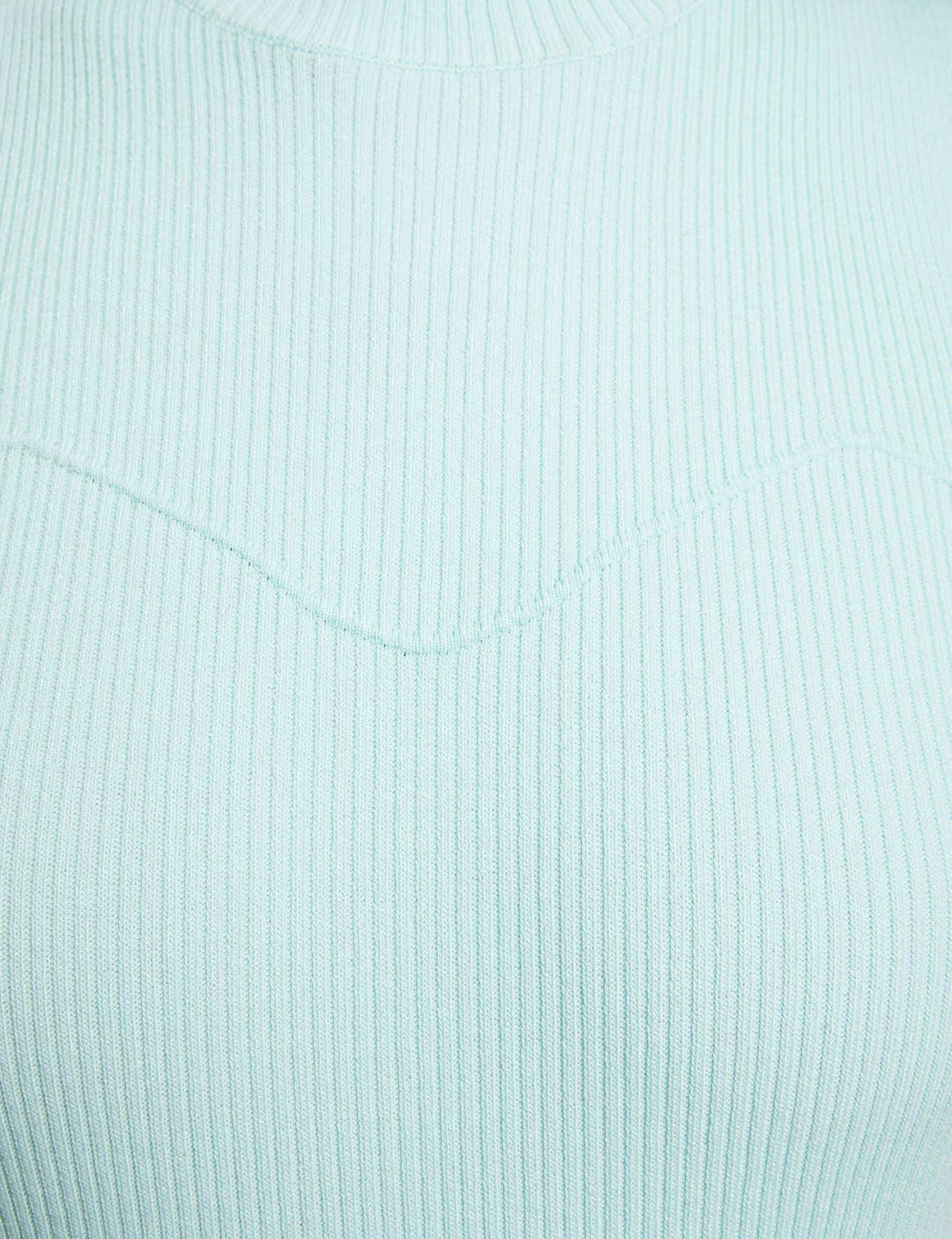 Pull col montant côtelé