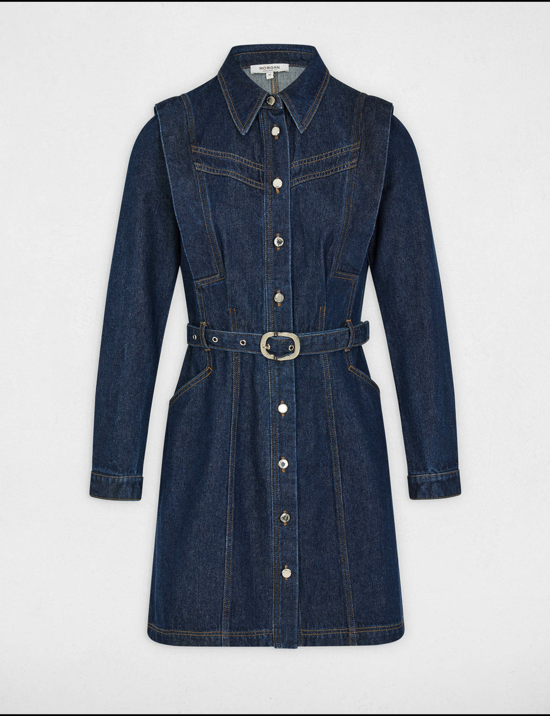 Robe ajustée boutonnée en jean