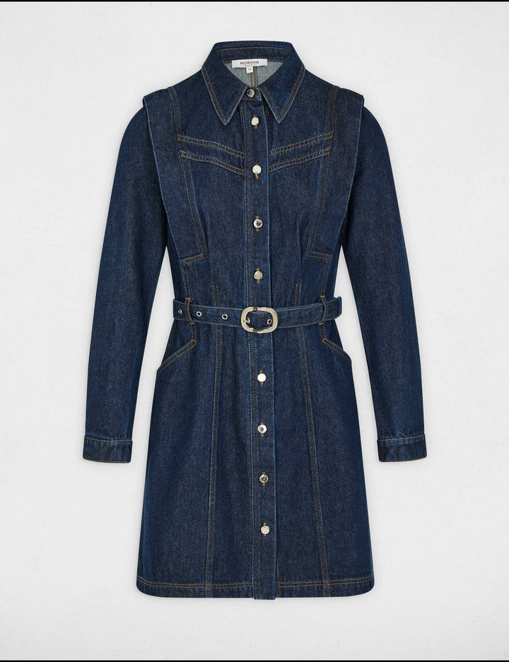 Robe ajustée boutonnée en jean