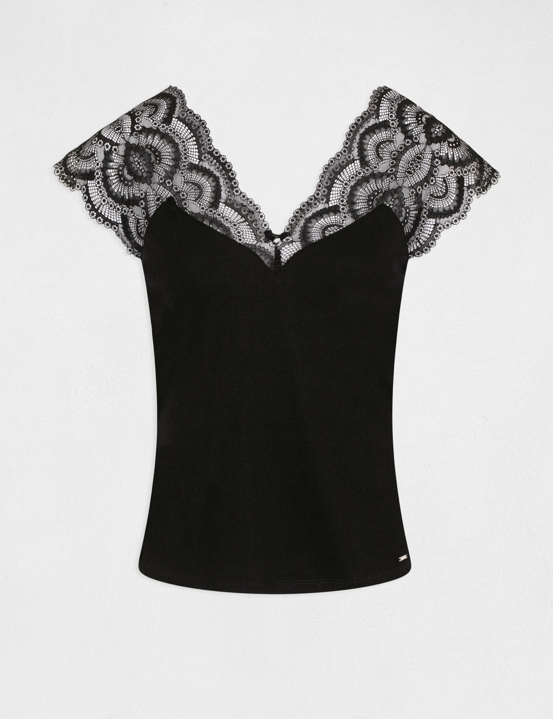 T-shirt manches courtes à  dentelle
