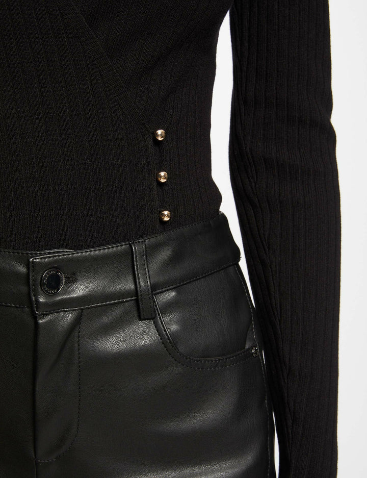 Pull manches longues col cache-coeur
