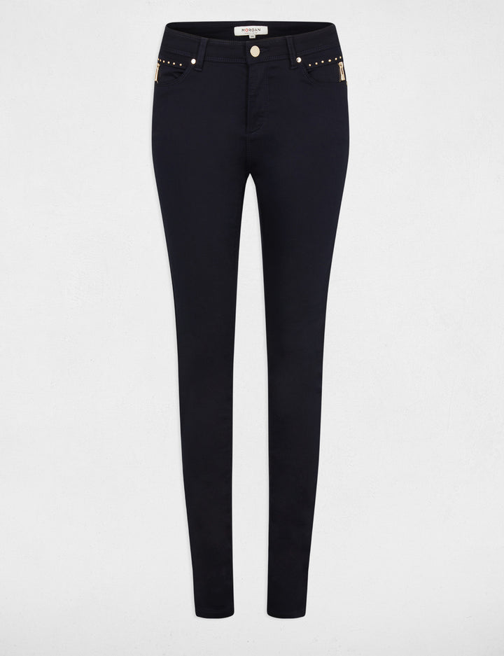 Pantalon skinny aspect satin