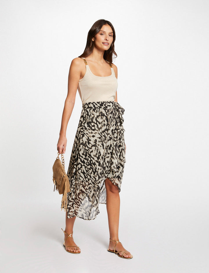 Jupe midi imprimé animalier