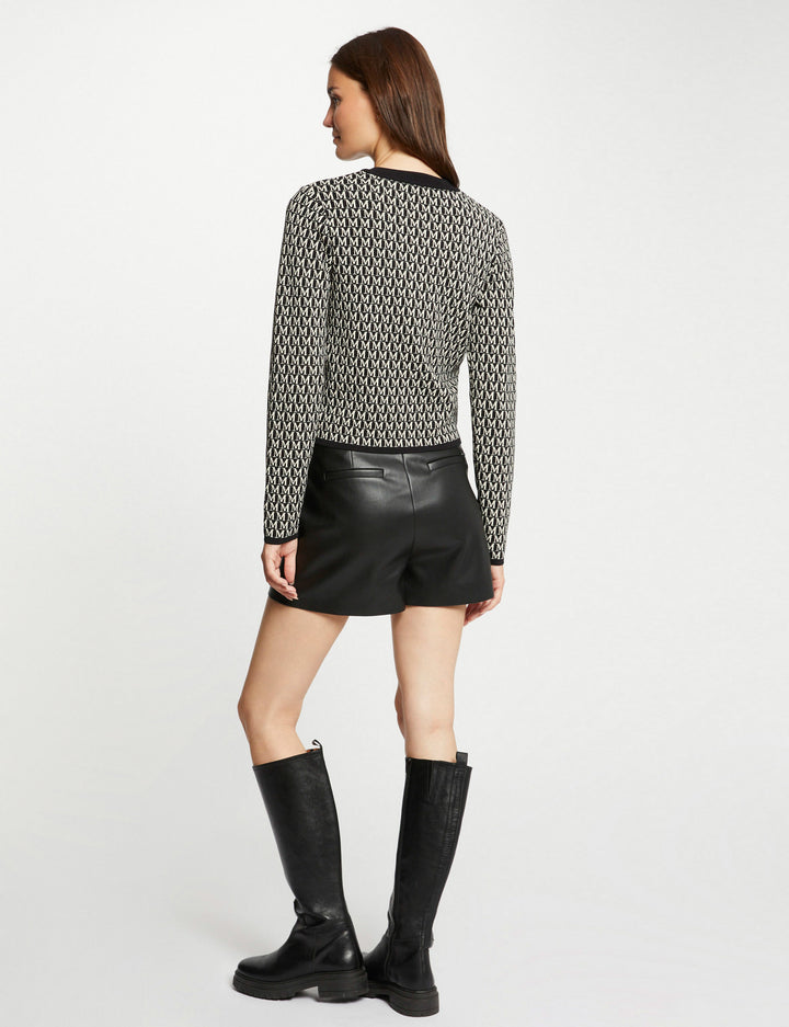 Gilet manches longues imprimé monogramme